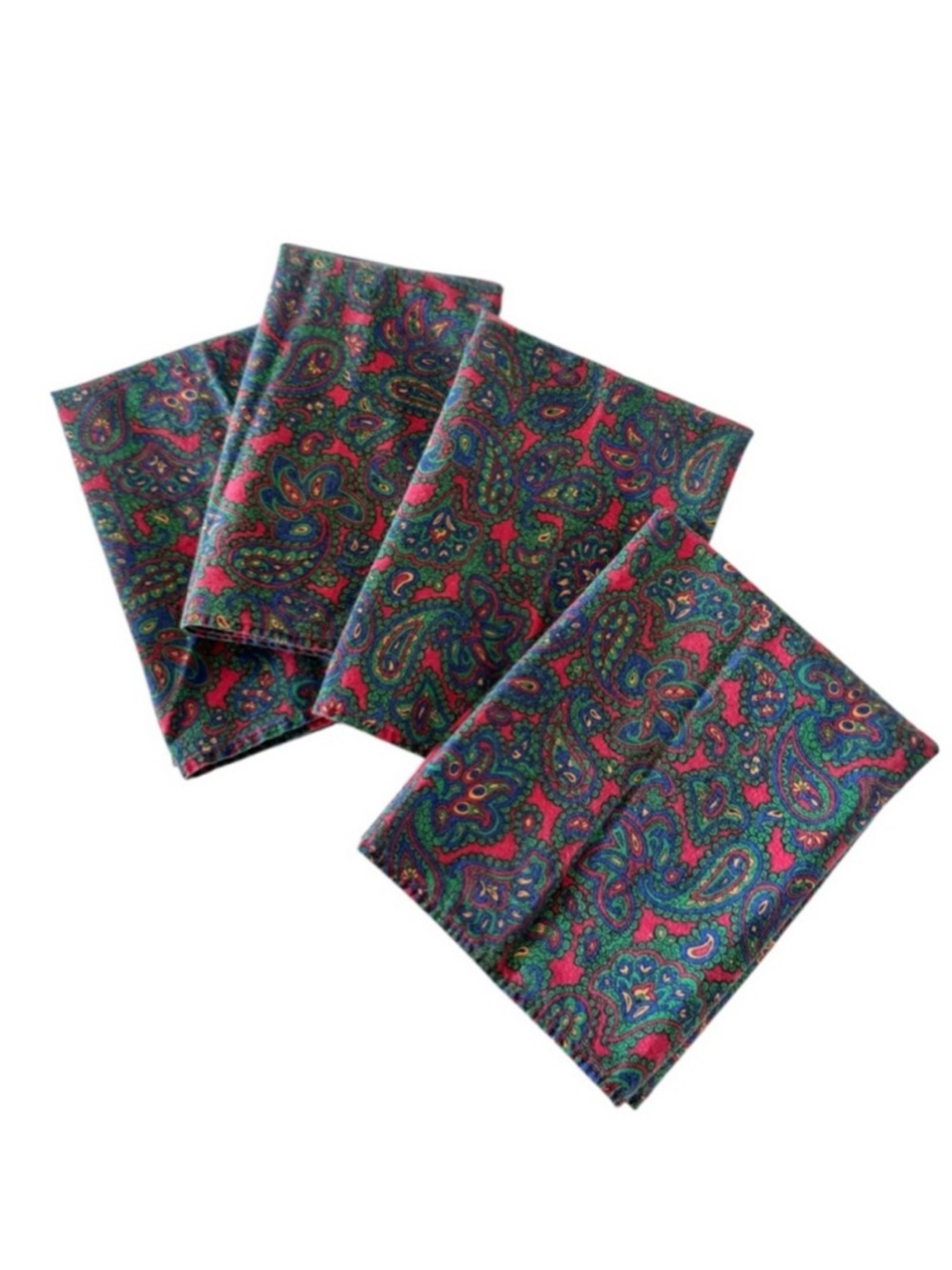 Vintage Land’s End Paisley Print Cotton Napkins Set of Four